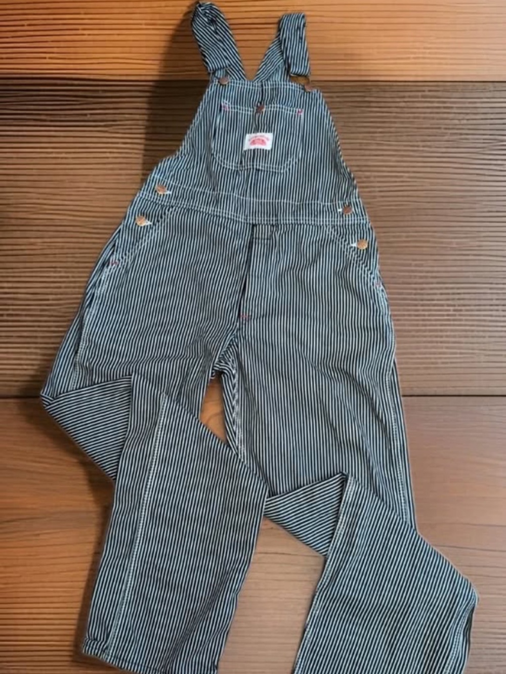 Round House / Overalls / Boys Size 16 / 30x29 / Hickory Stripe / Made in USA